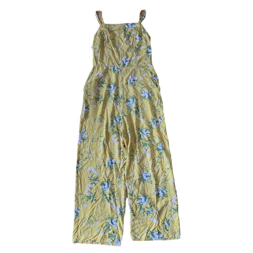 New Yellow Floral Old Navy Sleeveless Jumpsuit Size Medium
